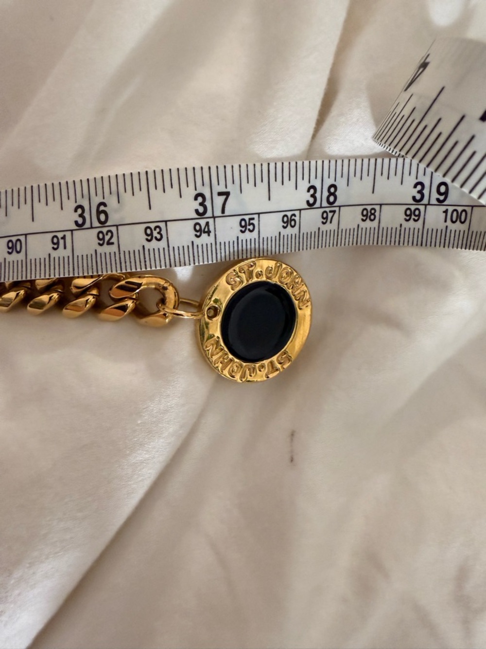 St. John Vintage Couture Belt - Gold with Black Enamel Medallions from 1990's - Picture 8 of 11